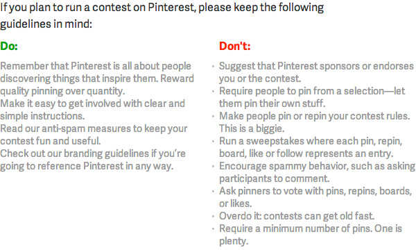 The Pinterest Contest Guidelines: Does your Contest Comply?